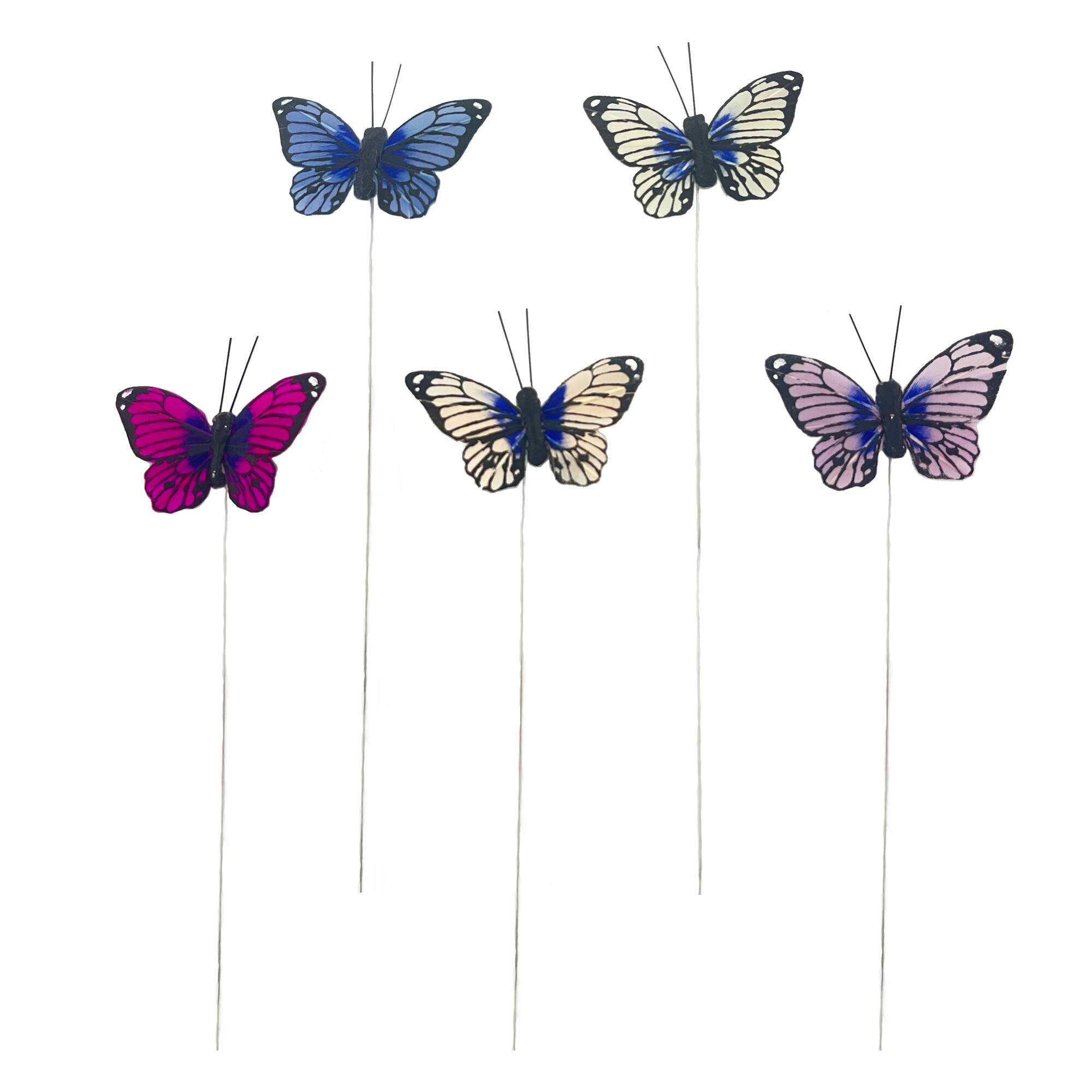 12 Packs: 10 ct. (120 total) 2.5" Blue & Purple Feather Butterflies by Ashland®